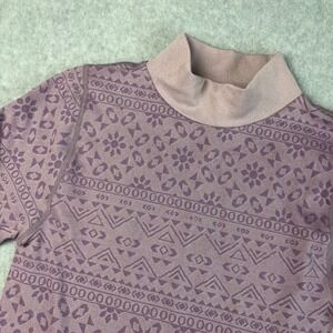 LIV Outdoor Womens Top Small Purple Mock Neck Long Sleeve Activewear Shirt